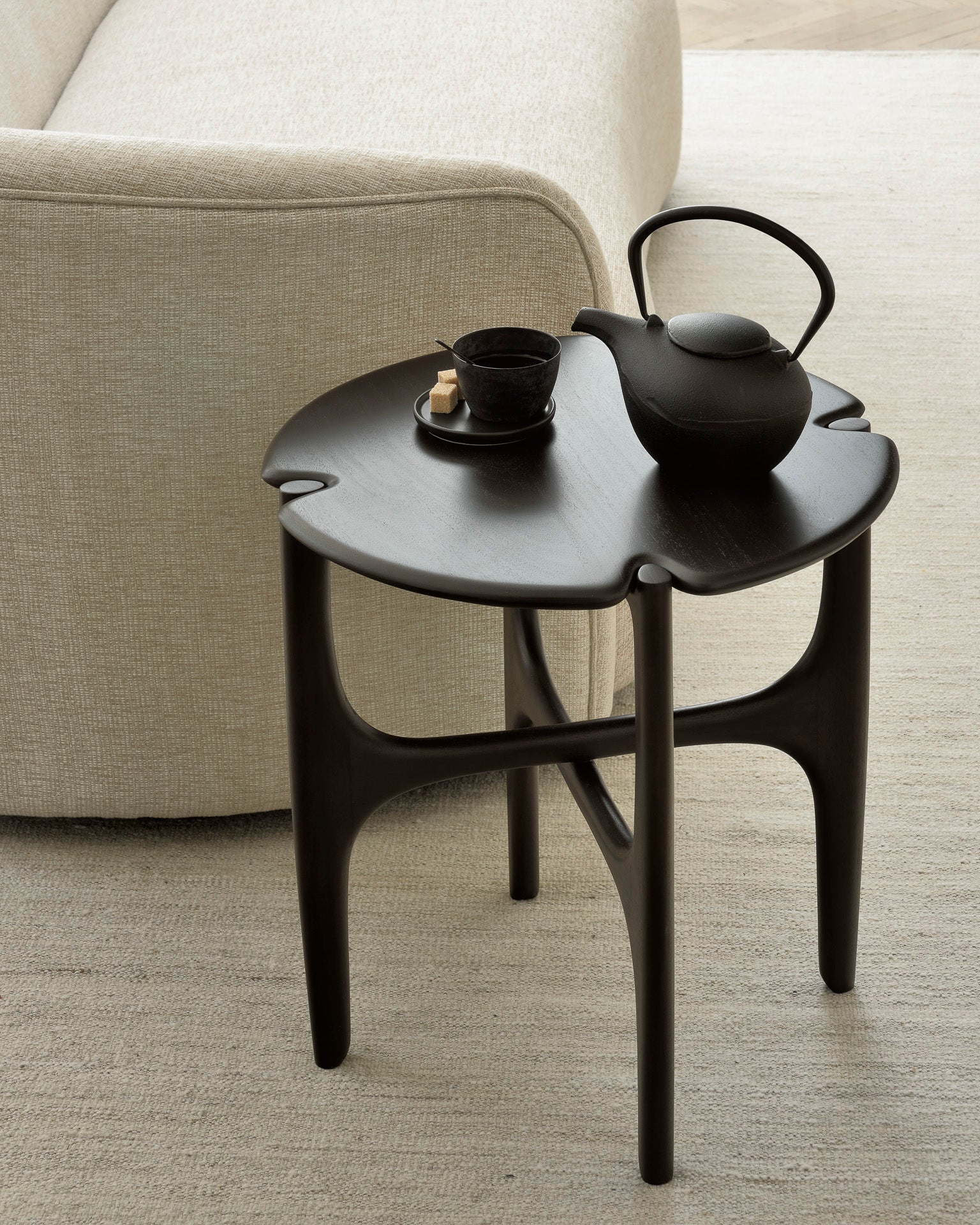Mahogany PI dark brown side table