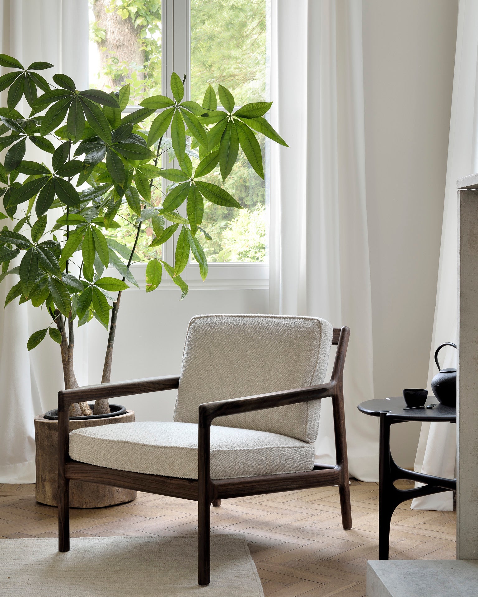 Mahogany PI dark brown side table