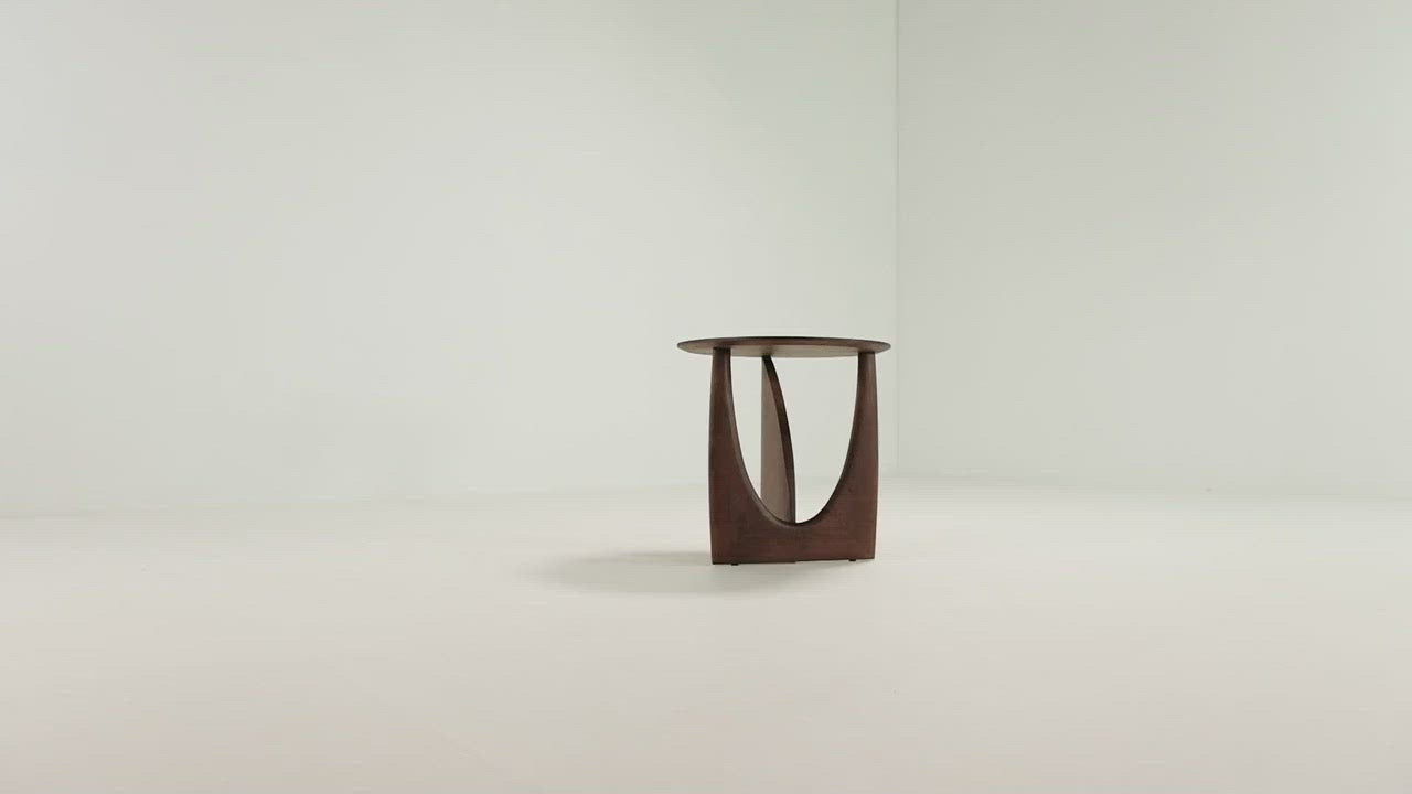 Teak Geometric brown side table
