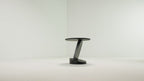 Teak Oblic black side table