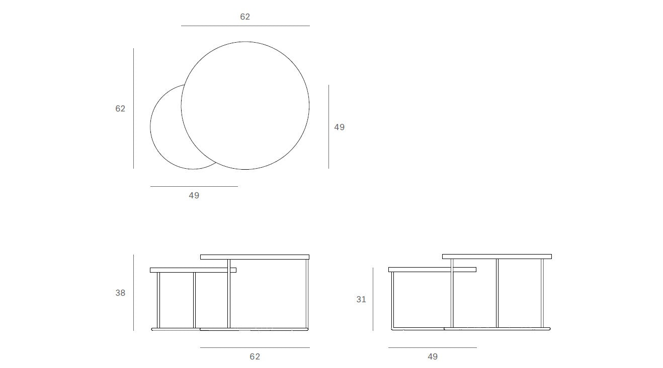 Round tray coffee table set (trays not included)
