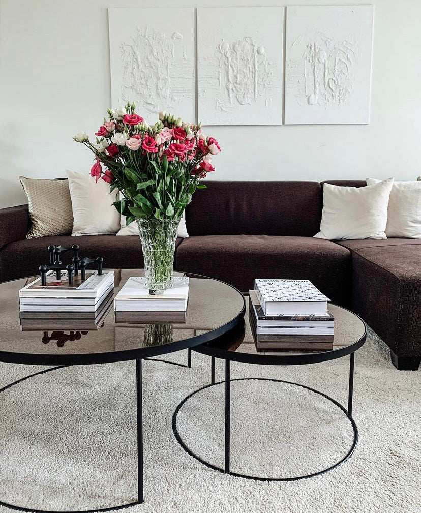 Bronze Copper Nesting coffee table set