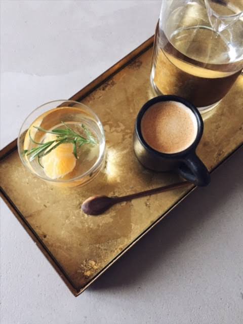 Gold leaf glass valet tray