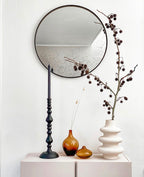 Clear wall mirror round