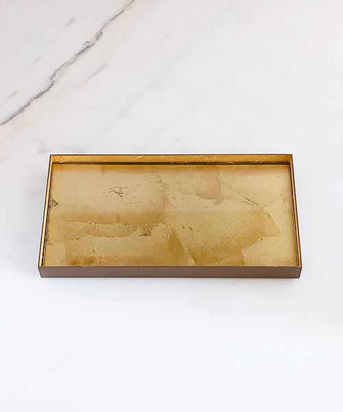 Gold leaf glass valet tray