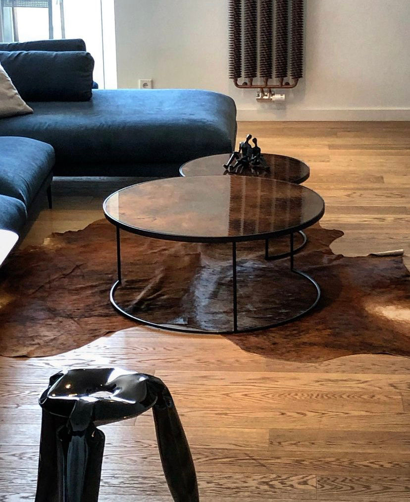 Bronze Copper Nesting coffee table set
